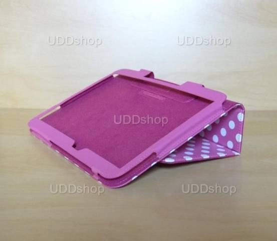 Capa Case Pink com Bolinhas Branca para Tablet Samsung Galaxy Tab3 10.1 GT-P5200, GT-P5210 e GT-P5220