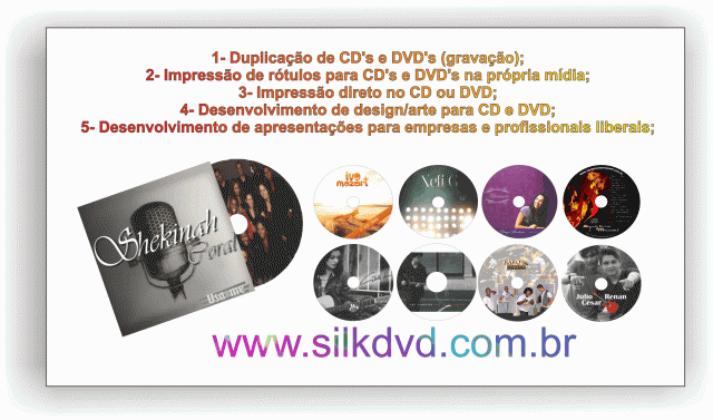 Silk em dvd e cd, duplicacao em dvd e cd, dvd e cd promocional
