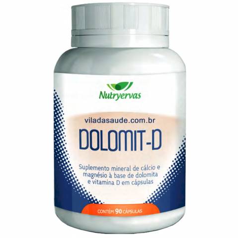 Dolomit D 60 cápsulas de 600mg, Cálcio com vitamina D e Magnésio
