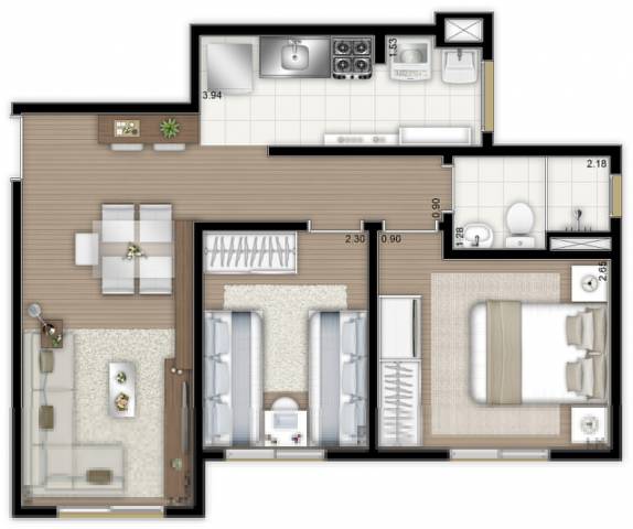 Apartamento Novo com ótima localização em Osasco. Opções com 2 ou 3 dormitórios