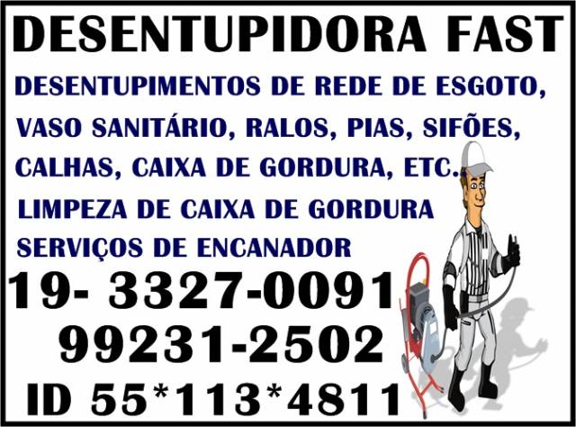 Desentupidora Fast 19 7826-4402 Jardim Aurélia Campinas