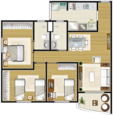 Apartamento novo Jd Satélite - Apto 3 dorms com 1 suite 75m - Pronto para morar