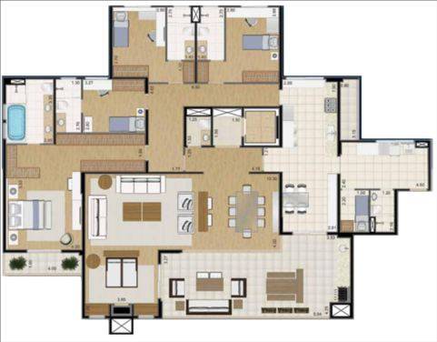 Apartamento Paesaggio 245mts - 4 dorms 4 suites com ampla Sacada Gourmet -3 ou 4 vagas - Elevador privativo, 2 por andar