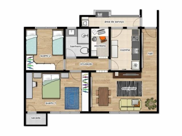 Aluguel Apartamento Mobiliado por temporada 2 dormitórios Flat