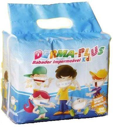 Babador Impermeável Kids DermaPlus com 100 unidades