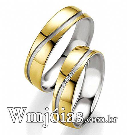 liancas de noivado e casamento ouro 18k e prata WM2563