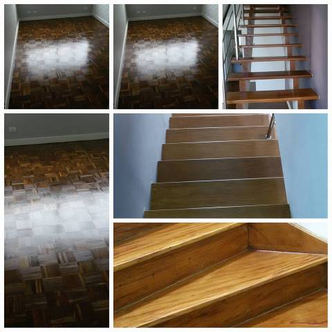 Acabamento, aplicação de resinas e clareamento em pisos de madeira