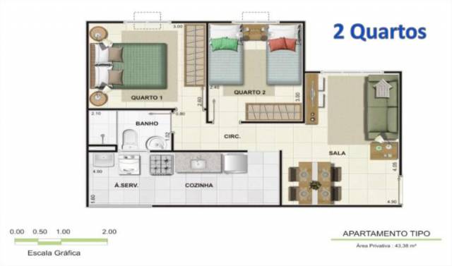 Apartamento Completo Campo Grande c/ 2 e 3 quartos