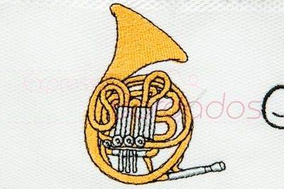 Toalha Instrumentos Musicais Trompa Bordada Especiais Músico