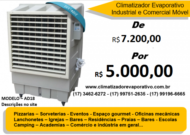 Climatizadores Evaporativos Adimaq Liquidação
