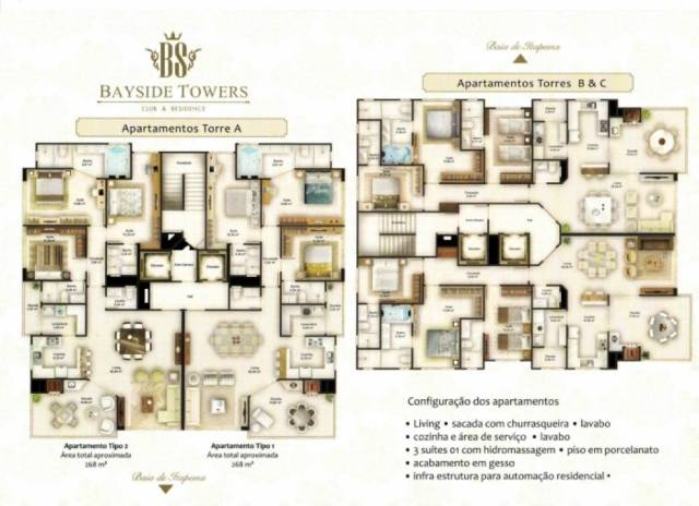 Empreendimento de luxo Itapema/SC Bayside Towers - Club & Residence