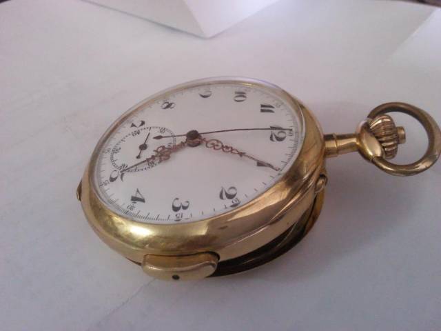 Relógio de bolso marca Lepic soneria em ouro rosa