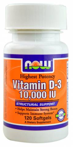 Vitamina D3 10.000 IU 120 softgels Now Em pronta entrega