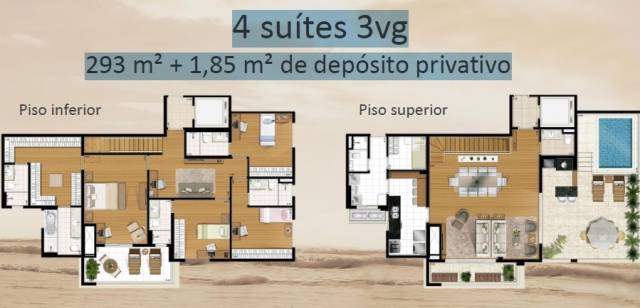 Cobertura duplex 4 dormitórios4suítes
