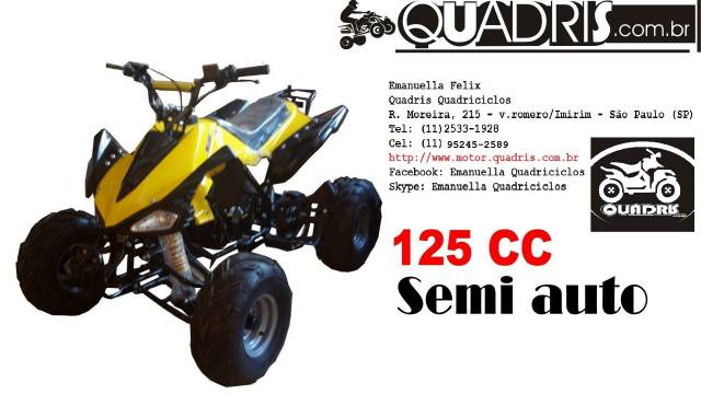 Promoção Quadriciclo Quadris 125cc semi/automático com Aro 7