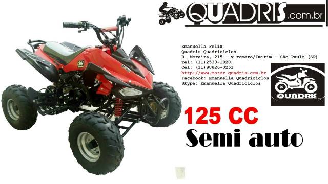 Promoção Quadriciclo Quadris 125cc semi/automático com Aro 7