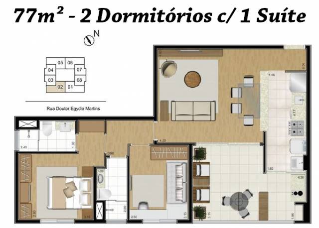 Apartamento 2 Dormitórios c/ 1 Suíte - Ponta da Praia