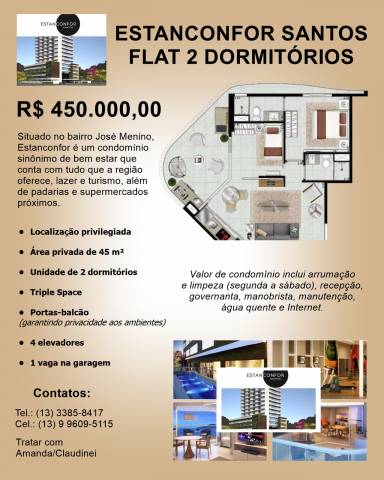 Estanconfor Santos - Flat 1 Dormitório