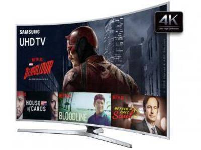 Smart TV LED Curva 55 Samsung 4K Ultra HD - KU6500 Conversor Digital Wi-Fi 3 HDMI 2 USB 55 - Bivolt