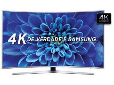 Smart TV LED Curva 55 Samsung 4K Ultra HD - KU6500 Conversor Digital Wi-Fi 3 HDMI 2 USB 55 - Bivolt