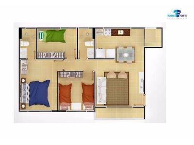 Apartamento com 3 quartos com suíte na Cophab