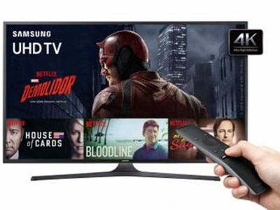 Smart TV LED 55 Samsung 4K/Ultra 55KU6000 - Conversor Digital Wi-Fi HDMI USB Bivolt - 55