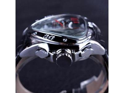 Exclusivo Relógio Jaragar Triangular Couro Legitimo Automático Esportivo