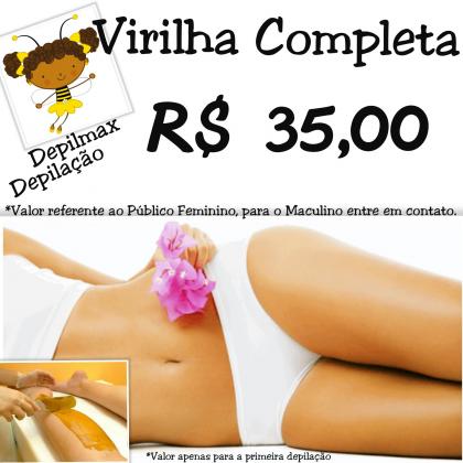 Depilação Método Espanhol: Virilha Completa Feminina na promoção para 3 meses seguidos R$ 35, 00