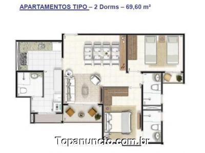 Ótimo apartamento com 69 m2, 2 quartos com suíte e 2 vagas em Lagoa Nova