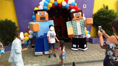 Minecraft Cover Animação Festas Infantil Personagens vivos
