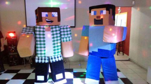 Minecraft Cover Animação Festas Infantil Personagens vivos