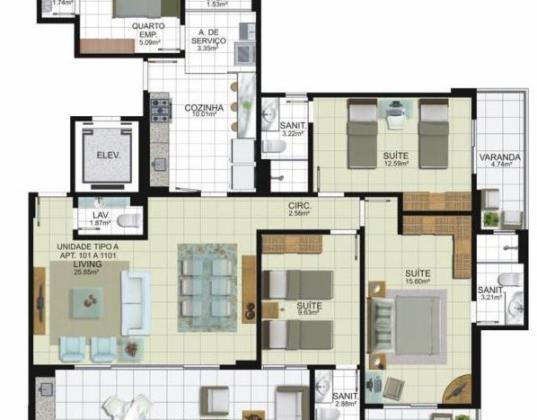 Condominio Mar de Patamares- Apartamento 3/4 sendo 3 Suítes R$ 660.000, 00