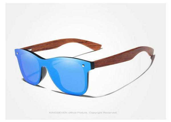Óculos de sol Kingseven estilo de madeira natural homem polarizado - Novo
