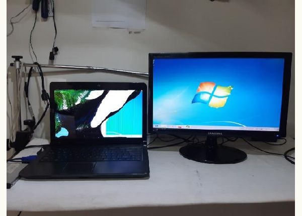 Notebook possitivo com tela quebrada mas com um monitor externo da pra usar de boa - Notebook e netbook