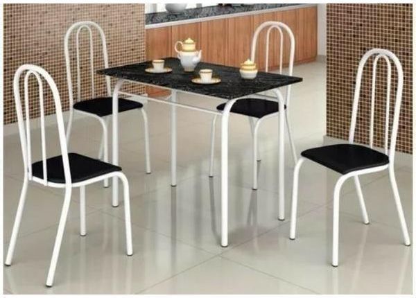 Conjunto de Mesa com Tampo MDF para Cozinha + 4 cadeiras pronta entrega-faça seu pedido - Sofás e poltronas