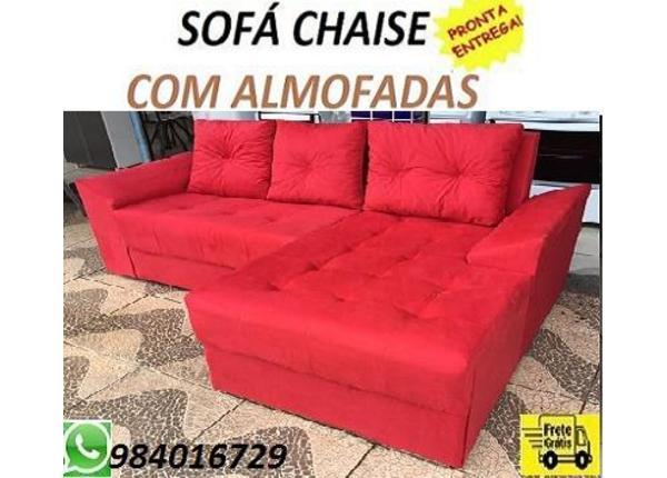 Peça Ja e Receba No Mesmo Dia!!Sofa Chaise Com Almofadas Novo Apenas 599, 00 - Sofás e poltronas