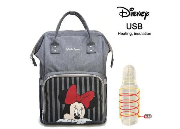 Mochilas Disney Mickey Minnie Bolsa Maternidade com USB +gancho pronta entrega - Novo