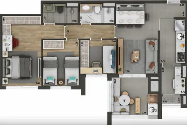 Apartamento de 3 dormitórios ao lado do Metrô Alto do Ipiranga