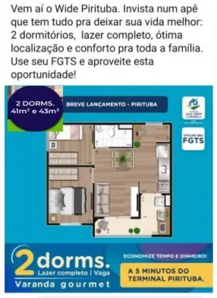 2 dorms com Varanda e Garagem