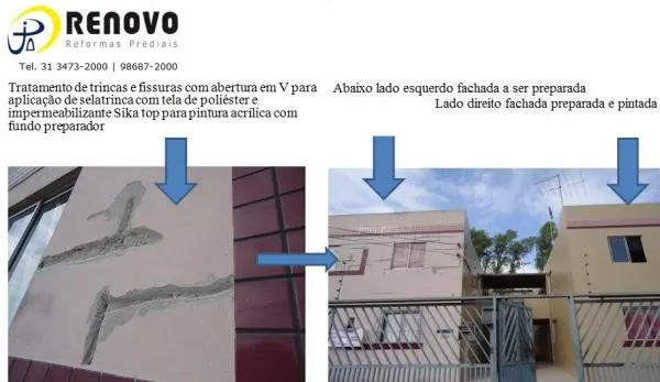 Tratamento Reforma Pintura Impermeabilização de Fachada Belo Horizonte