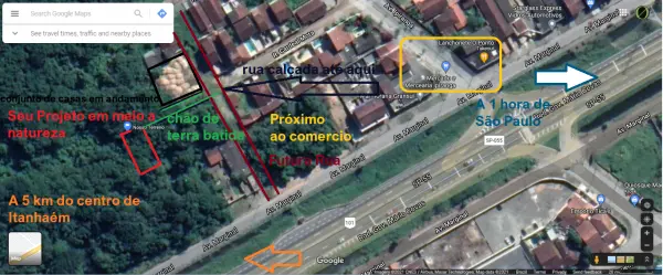 Terreno no Jardim Suarão á 855 metros da praia, no pé da Mata Atlântica