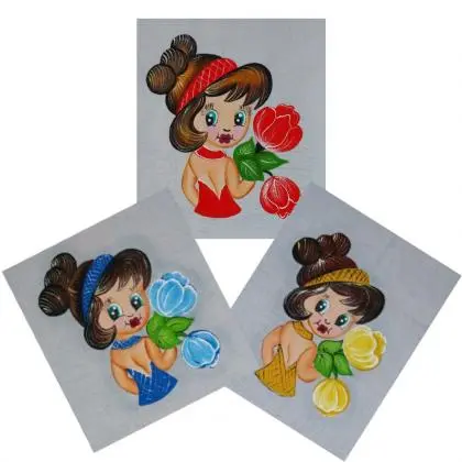 Boneca Pintada Em Pano De Prato Para Fazer Saia Crochê