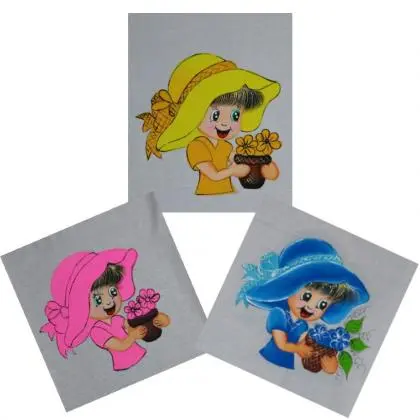 Boneca Pintada Em Pano De Prato Para Fazer Saia Crochê