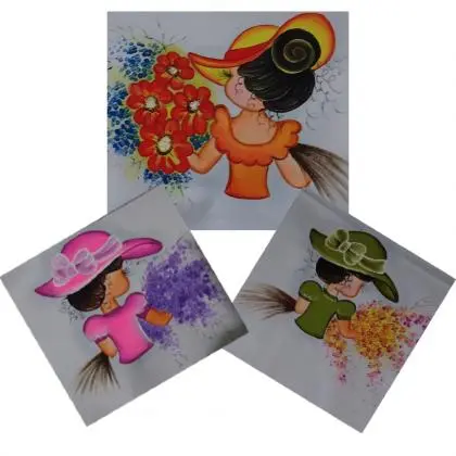Boneca Pintada Em Pano De Prato Para Fazer Saia Crochê