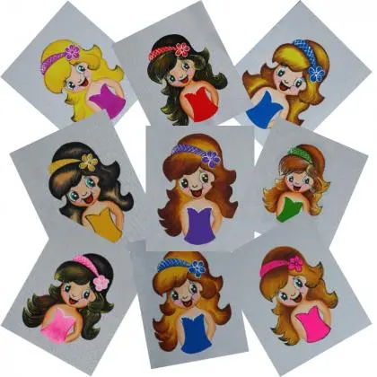 Pano De Prato Com Boneca Pintada A Mão Para Aplicar Crochê