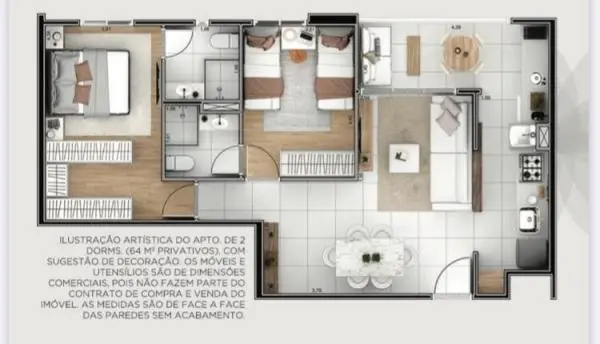 Apartamento de 64 e 75m2, com 02 vagas, suítes, na divisa Guarulhos