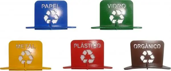 Lixeiras parede compactas-separação  coleta seletiva
