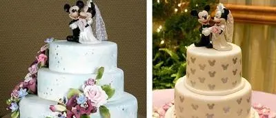 Bolo de Casamento com o Tema Mickey e Minnie em Pasta Americana