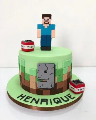 Bolo de Pasta Americana MINECRAFT - Essence Candy