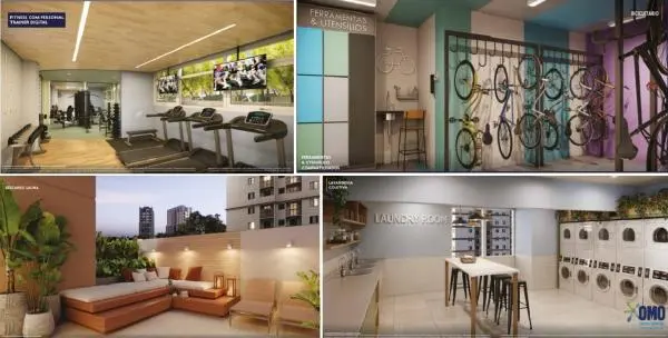 Apartamento de 30 m2, 01 dormitório, com varanda